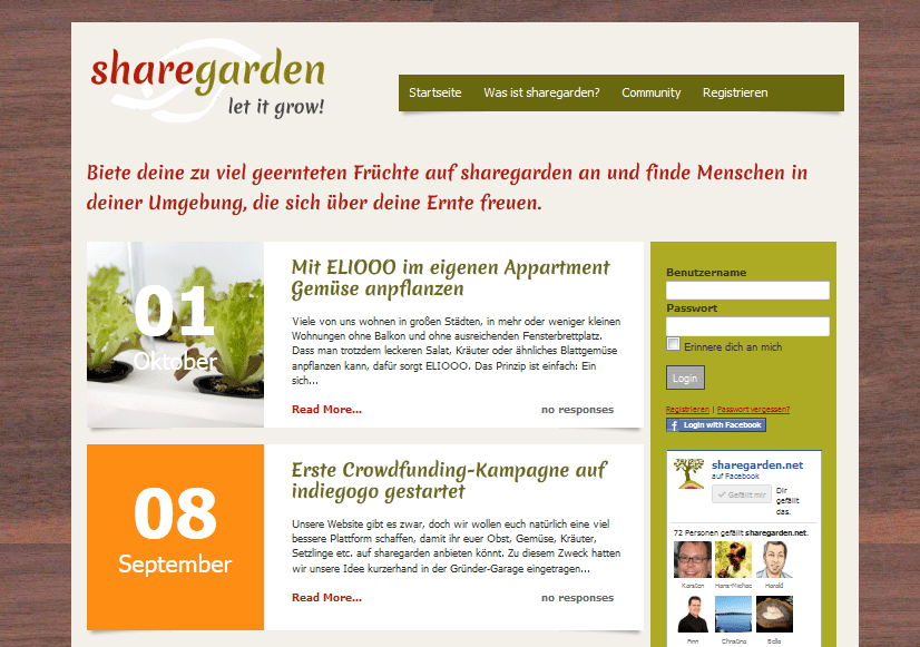 Neues Projekt: sharegarden